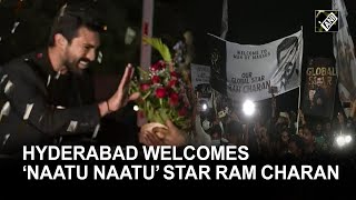 ‘RRR’ actor Ram Charan gets grand welcome at Hyderabad airport after historic Oscar win