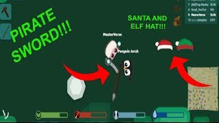 Starve.io - OPENING PRESENTS, NEW UPDATE (NEW SANTA HAT + ELF HAT + PIRATE SWORD)