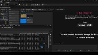 Batch Texture sRGB Remover — Unreal Engine Python Tool