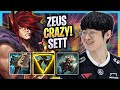 ZEUS CRAZY GAME WITH SETT! - T1 Zeus Plays Sett TOP vs Varus! | Season 2023