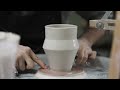 how i make lined porcelain vases from beginning to end