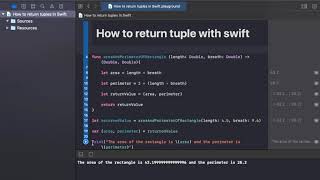 Swift tutorials: Function with Multiple Return Values in swift