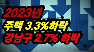 2023년 주택 3.3%하락예상, 강남구도 2.7% 하락전망