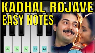 KADHAL ROJAVE Easy Piano Notes Walkband Tutorial | Mobile Piano Tamil Songs | Perfect Piano