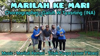 MARILAH KEMARI line dance//Choreographer : Galuh W Tyasning (INA) - October 2023//MAMAK LENDENS 💃💃