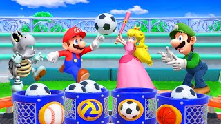 Super Mario Party - Team Mingames - Mario & Dry Bones vs Luigi & Peach
