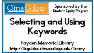 Selecting & Using Keywords HD