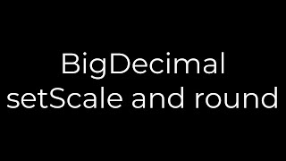Java :BigDecimal setScale and round(5solution)