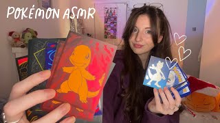 ASMR Opening my subscribers Pokémon cards on Christmas Eve🎁 (close whispers, mic scratching)