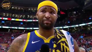 DeMarcus Cousins post-game interview. Warriors at Raptors - game 2 - NBA Finals 2019.