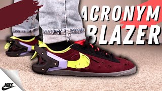 NIKE x ACRONYM BLAZER LOW BURGUNDY REVIEW PLUS ON FOOT IN HD!