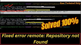 How to fix Repository not found error in GitHub | GitHub Repository not found