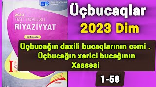 🔥 Üçbucağın daxili və xarici bucaqlarının cəmi. Üçbucağın xarici bucağının xassəsi dim toplu izahı