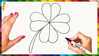 How To Draw A Clover Step By Step 🍀 Clover Drawing Easy