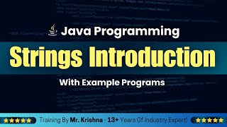 Strings Introduction with Example Programs || CoreJava Telugu Tutorials || Java Programming||Krishna