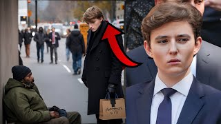 Homeless Veteran Ask Barron Trump Can You Give me $1! Trump response Left All Stunned!