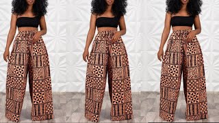 How to Cut and Sew a Trendy Jumbo Trouser with elastic waist and side pocket | Jumbo Trouser