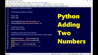 Python First Program - Adding two numbers | Learn Python | Python tutorial with examples | Highblix