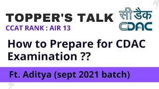 Toppers talk | CDAC CAT Examination preparation strategy | Tips to score well in CCAT