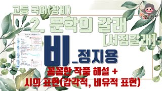 [국어가 좋아요] [현대시] 비(정지용) 꼼꼼한 작품 해설+(창비) 고등국어 교과서 2. 문학의 갈래 - 서정갈래 설명(감각적표현, 직유, 은유, 의인, 활유)