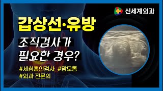 갑상선과 유방, 조직검사가 필요한 경우? 신세계외과