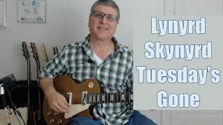 Lynyrd Skynyrd Tuesday's Gone (Beginner Guitar Solo Lesson)