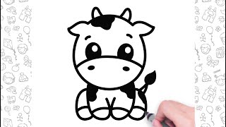 How to Draw a Cow Easy | Bolalar uchun oson chizish | Dessin facile pour les enfants | |孩子們簡單繪畫
