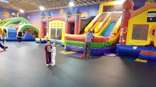 Bouncy house fun with the kids ( ទៅលេងកន្លែងក្មេងលេង )