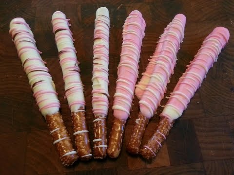Pretzel Rods in Chocolate with decorations Pretzel Rods in Chocolate with decorations