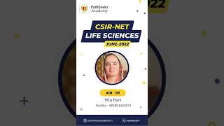 CSIR NET Life Sciences - Ritu Rani - AIR 59 - June 2022 #csirnetlifescience #lifesciences