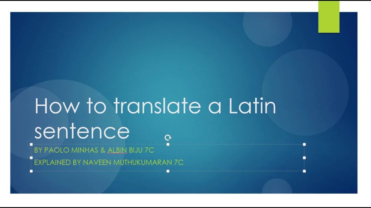 How To Translate A Latin Sentence - YouTube