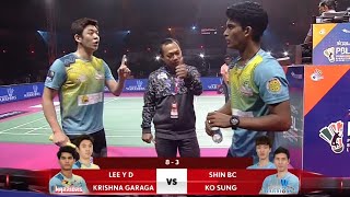 Lee Yong dae mid match advice for Krishna Prasad Garga | Badminton match