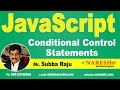 JavaScript Conditional Control Statements | JavaScript Tutorial | Mr. Subba Raju