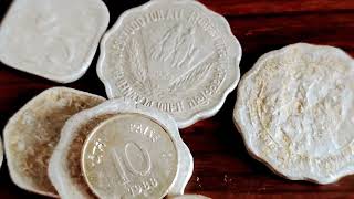 #oldcoins 🙅‍♀️2 పైసా👌 3 పైసా🤏 5 పైసా 😇10 పైసా 👛20 పైసా కాయిన్స్ మీరు చూడండి