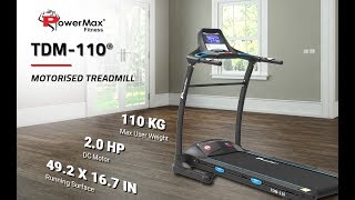 Powermax Fitness TDM-110 Motorized Treadmill with 7.2 inch Vivid Color Display and 400m Track UI