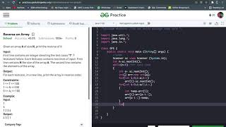 Reverse an array | GeeksForGeeks | Java | Best Case Complexity