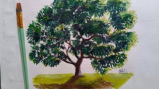 Tree Study episode #5 / Painting Semi-realistic mango tree / Acrylic Painting tutorial