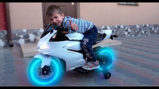 Funny Kids Ride on Sportbike Pocket bike / Unboxing and Assembling Surprise Children 's Toys