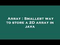Array : Smallest way to store a 2D array in java