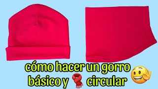 cómo hacer un gorro básico y bufanda circular Super   fácil!!! #diydecostura #costuraprincipiantes