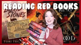 realmathon weekly reading vlog 🩸 reading red cover fantasy books for a week