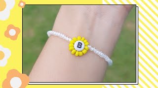 How to Make Flower Letter Beaded Bracelet 🌼