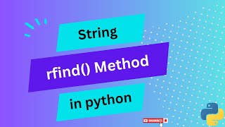 (SY) rfind () method in python