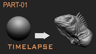 Iguana Sculpting Timelapse for Beginners in ZBrush - Part 01