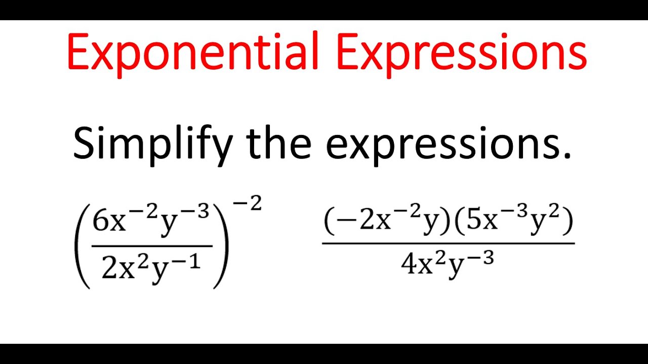 Simplify Exponential Expressions Using Laws Of Exponents Youtube