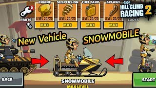 Hill Climb Racing 2 - New Vehicle SNOWMOBILE Fully Upgraded