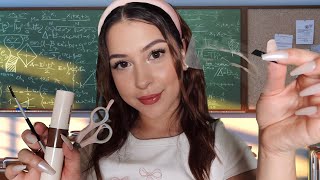 ASMR $5 Eyebrows in School Classroom! 🤨✂️