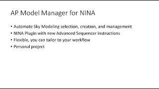 AP Model Manager plugin for NINA