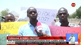 Journalists in Turkana County protest mistreatment by employees from the governor’s office