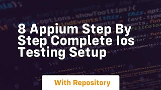 8 appium step by step complete ios testing setup